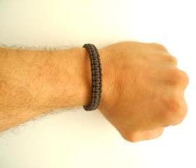 men's leather bracelet . macrame hadmade bracelet. men's bracelet. handcrafted bracelet, brown bracelet