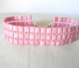 purple bracelet, lilac beaded bracelet, Seed Bead bracelet, summer colors bracelet, woven ,Beaded,purple Bracelet, tila bracelet.